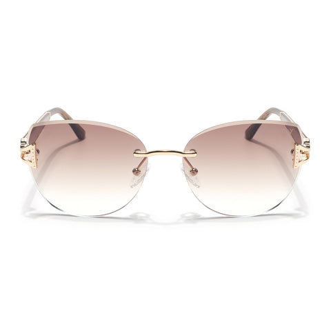 Rimless Sunglasses (Brown Lens | Golden Frame - SLMG9052)