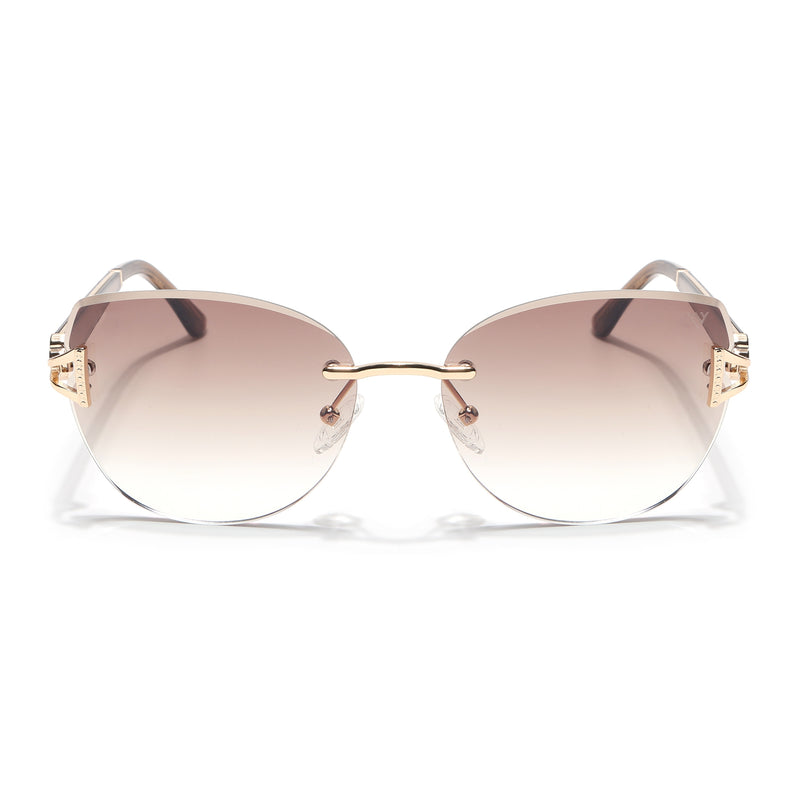 Rimless Sunglasses (Brown Lens | Golden Frame - SLMG9052)