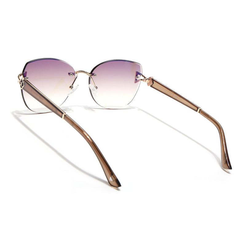 Rimless Sunglasses (Brown Lens | Golden Frame - SLMG9052)