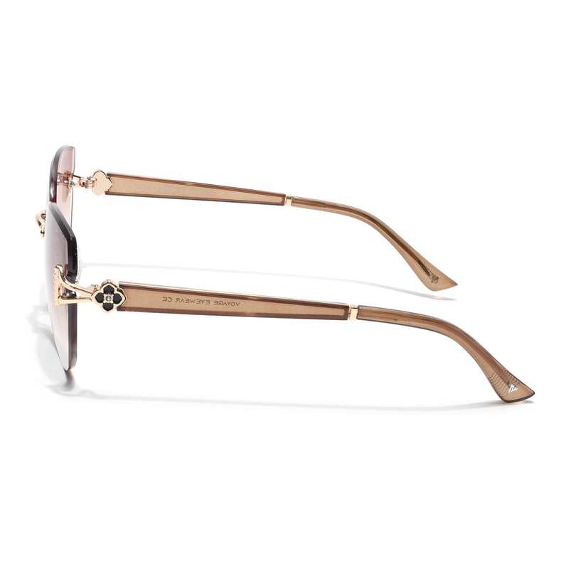 Rimless Sunglasses (Brown Lens | Golden Frame - SLMG9052)
