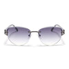 Rimless Sunglasses (Grey Lens | Gun Matel Frame - SLMG9043)