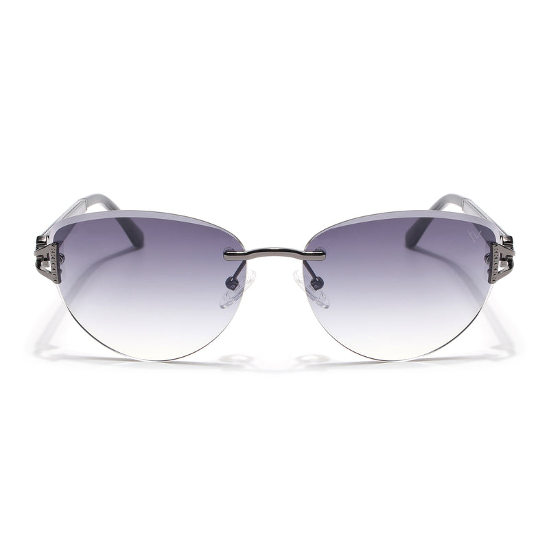 Rimless Sunglasses (Grey Lens | Gun Matel Frame - SLMG9043)