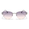 Rimless Sunglasses (Peach Lens | Silver Frame - SLMG9044)