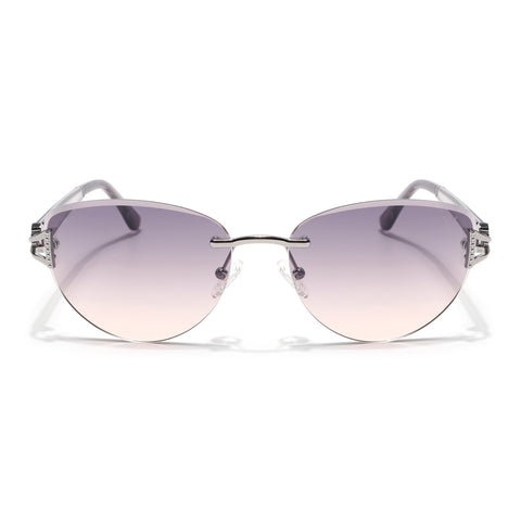 Rimless Sunglasses (Peach Lens | Silver Frame - SLMG9044)