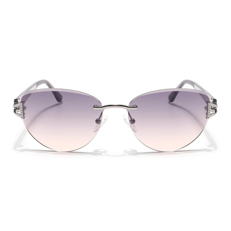 Rimless Sunglasses (Peach Lens | Silver Frame - SLMG9044)