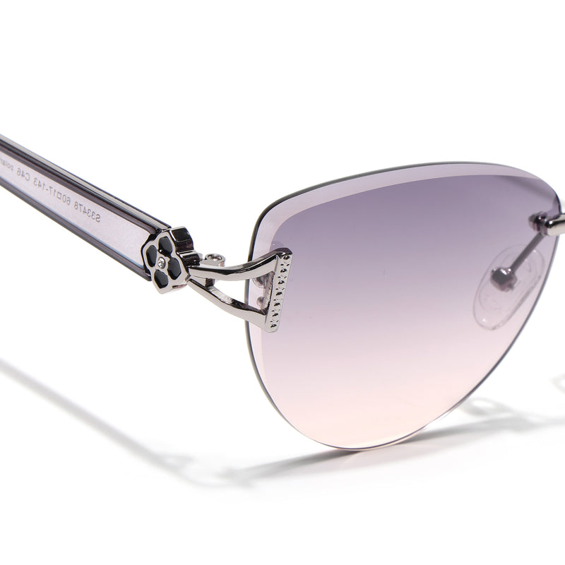 Rimless Sunglasses (Peach Lens | Silver Frame - SLMG9044)