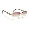 Rimless Sunglasses (Light Brown Lens | Golden Frame - SLMG9046)