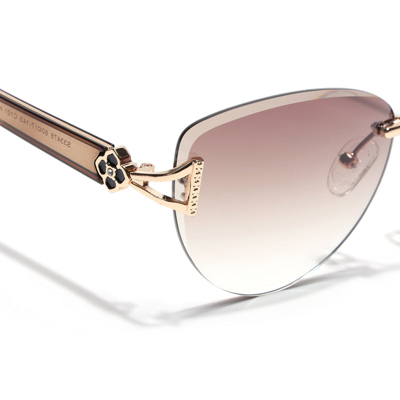 Rimless Sunglasses (Light Brown Lens | Golden Frame - SLMG9046)