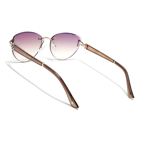 Rimless Sunglasses (Light Brown Lens | Golden Frame - SLMG9046)