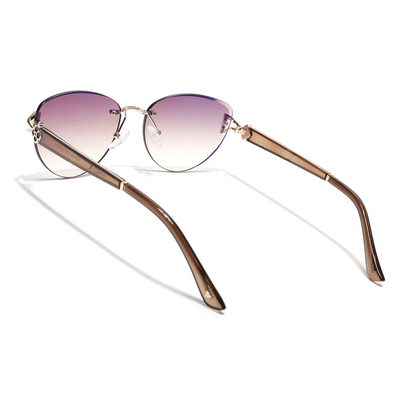 Rimless Sunglasses (Light Brown Lens | Golden Frame - SLMG9046)