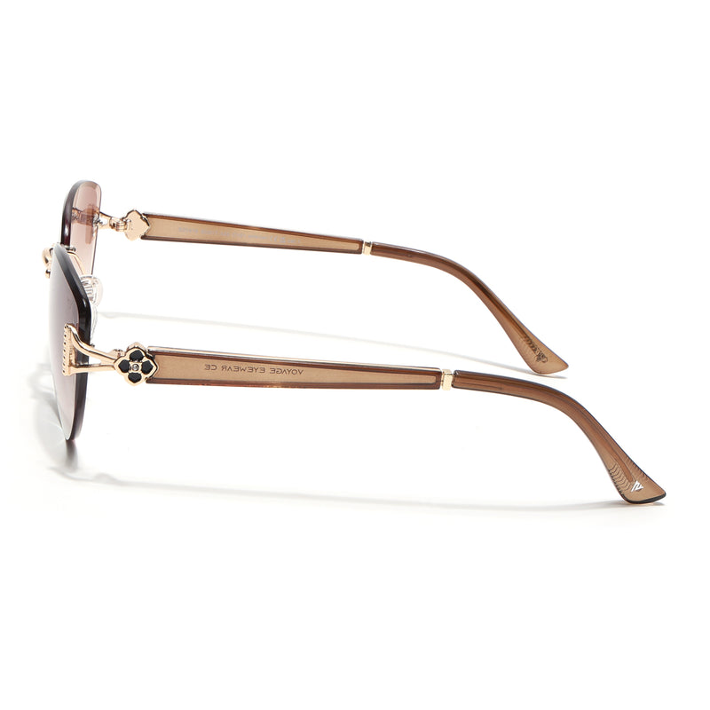 Rimless Sunglasses (Light Brown Lens | Golden Frame - SLMG9046)