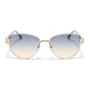 Rimless Sunglasses (Blue Lens | Golden Frame - SLMG9047)