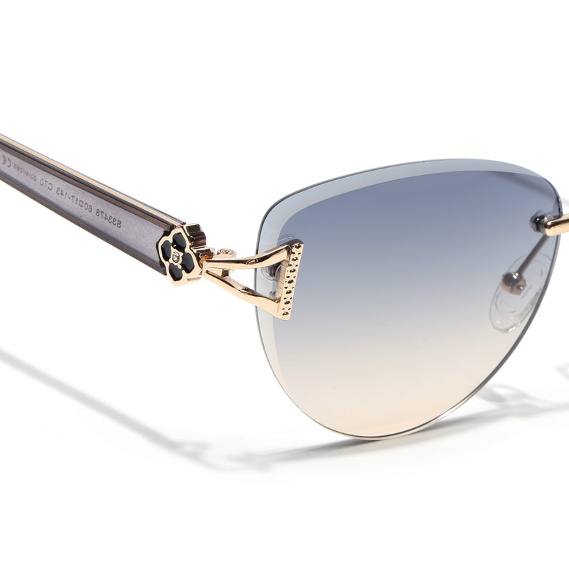 Rimless Sunglasses (Blue Lens | Golden Frame - SLMG9047)
