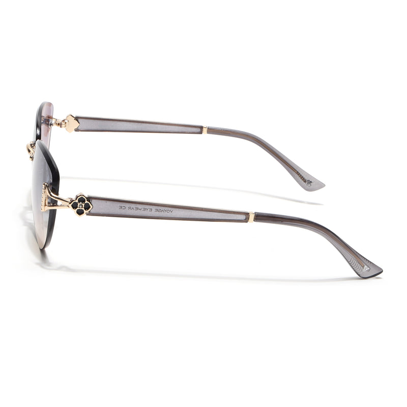 Rimless Sunglasses (Blue Lens | Golden Frame - SLMG9047)