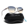 Rimless Sunglasses (Blue Lens | Golden Frame - SLMG9047)