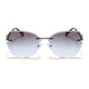 Oversize Sunglasses (Green Lens | Silver Frame - SLMG9091)