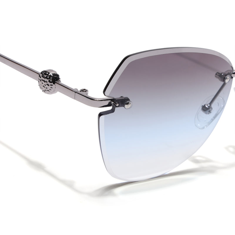 Oversize Sunglasses (Green Lens | Silver Frame - SLMG9091)