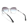 Oversize Sunglasses (Green Lens | Silver Frame - SLMG9091)