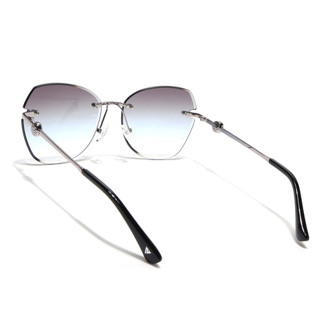Oversize Sunglasses (Green Lens | Silver Frame - SLMG9091)