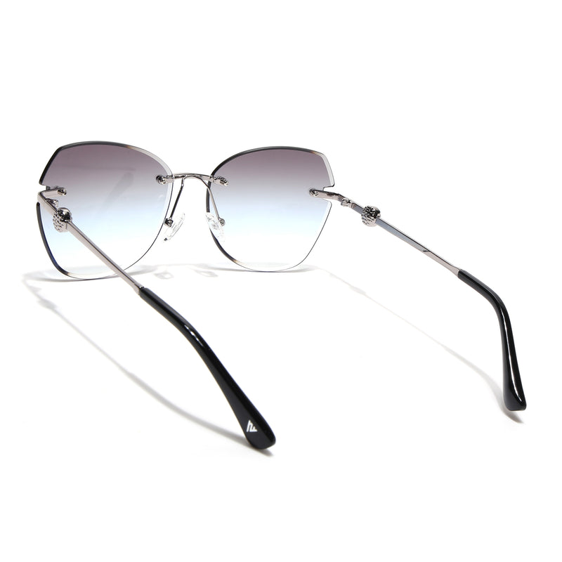 Oversize Sunglasses (Green Lens | Silver Frame - SLMG9091)