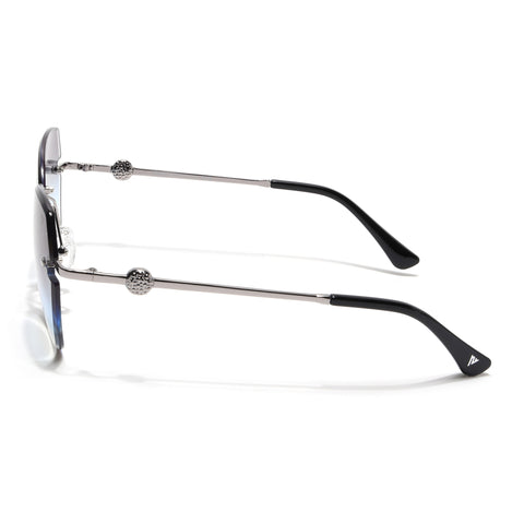 Oversize Sunglasses (Green Lens | Silver Frame - SLMG9091)