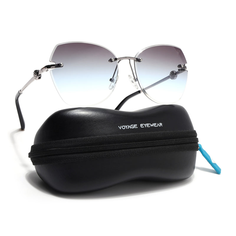 Oversize Sunglasses (Green Lens | Silver Frame - SLMG9091)