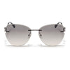 Oversize Sunglasses (Olive Lens | Silver Frame - SLMG9092)
