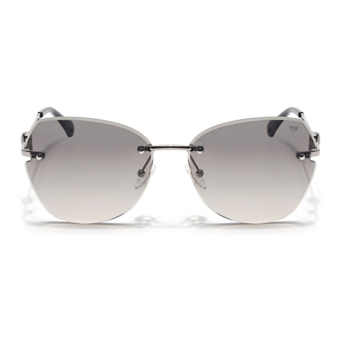 Oversize Sunglasses (Olive Lens | Silver Frame - SLMG9092)