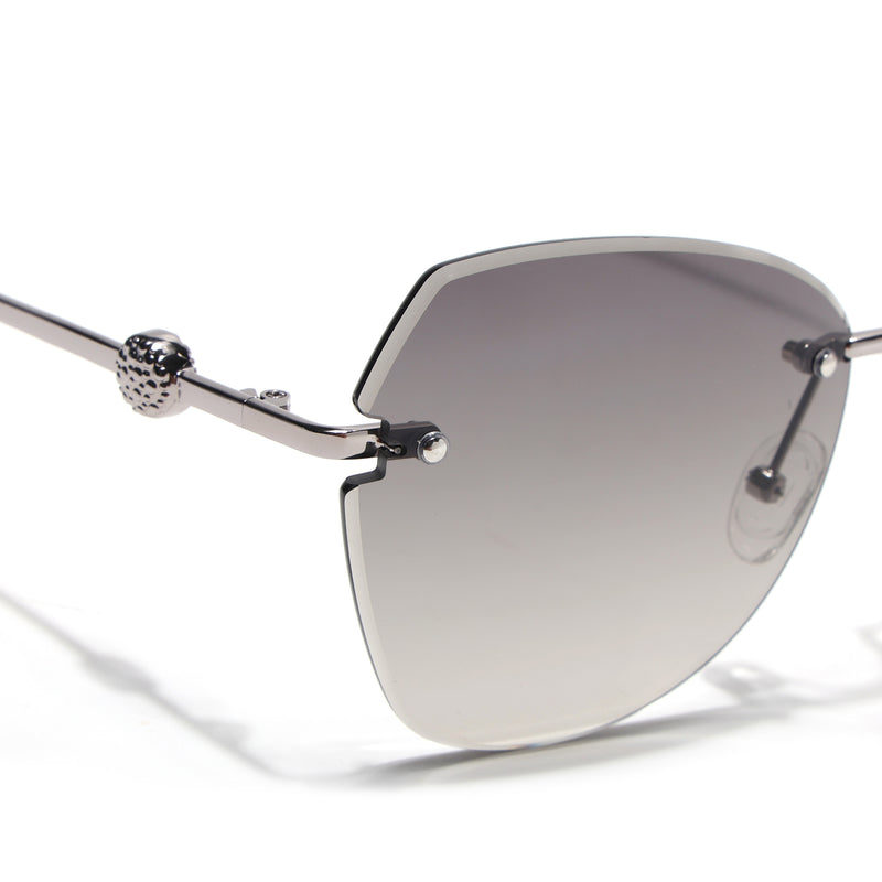 Oversize Sunglasses (Olive Lens | Silver Frame - SLMG9092)