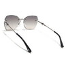 Oversize Sunglasses (Olive Lens | Silver Frame - SLMG9092)