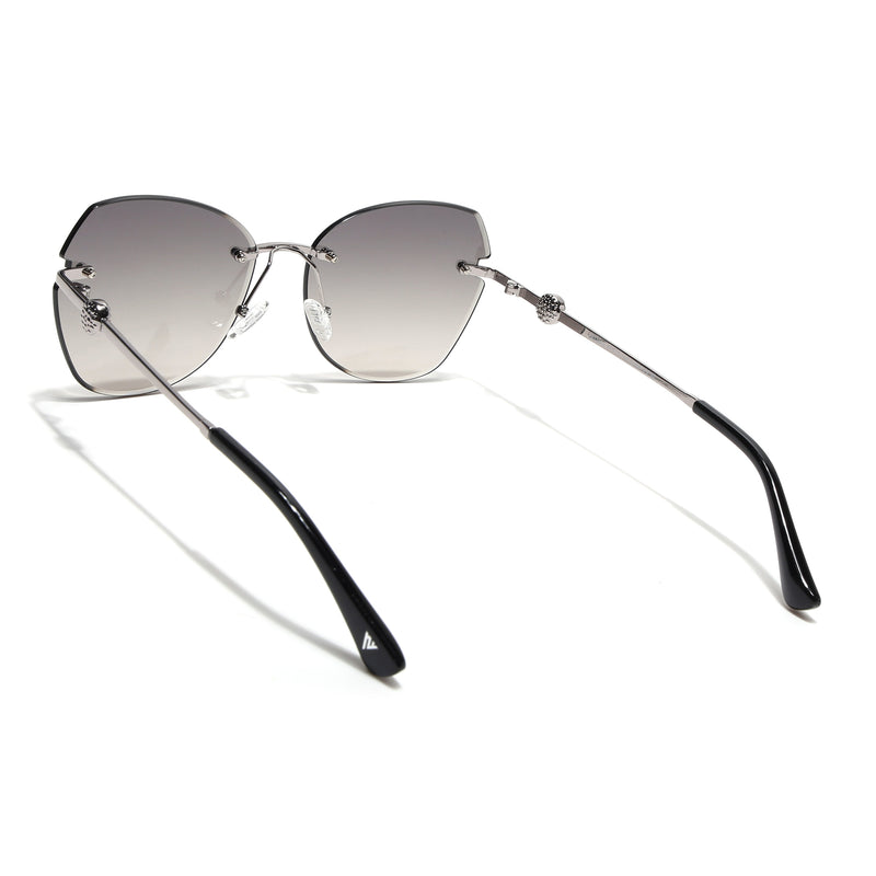 Oversize Sunglasses (Olive Lens | Silver Frame - SLMG9092)