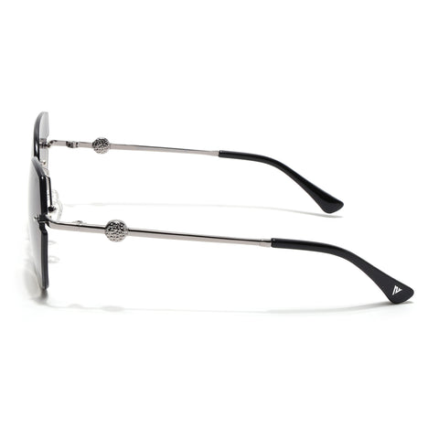 Oversize Sunglasses (Olive Lens | Silver Frame - SLMG9092)