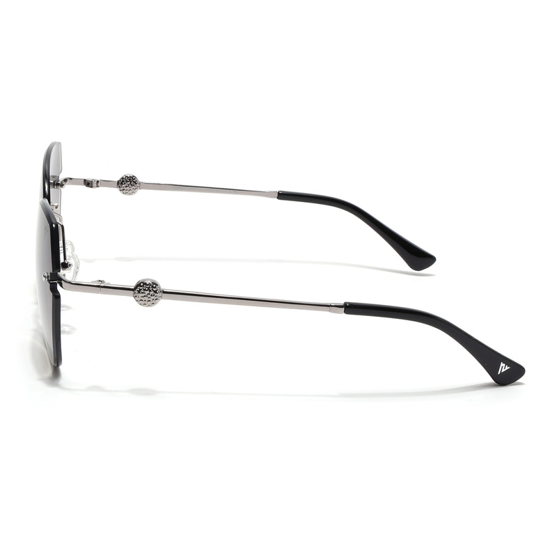 Oversize Sunglasses (Olive Lens | Silver Frame - SLMG9092)