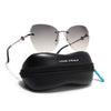 Oversize Sunglasses (Olive Lens | Silver Frame - SLMG9092)