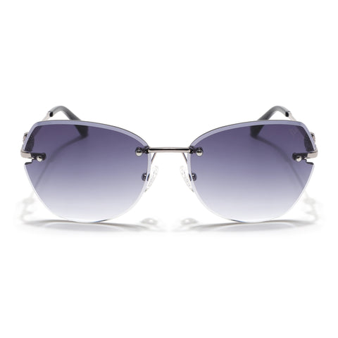 Oversize Sunglasses (Grey Lens | Silver Frame - SLMG9093)