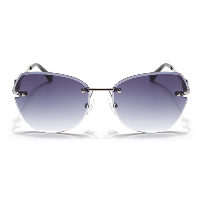 Oversize Sunglasses (Grey Lens | Silver Frame - SLMG9093)