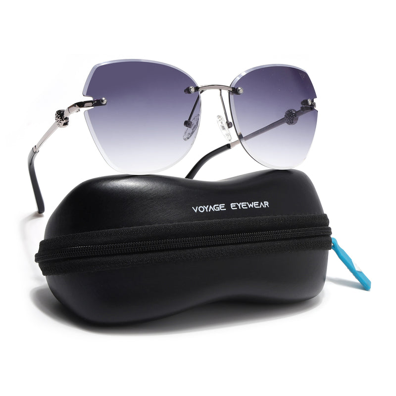 Oversize Sunglasses (Grey Lens | Silver Frame - SLMG9093)