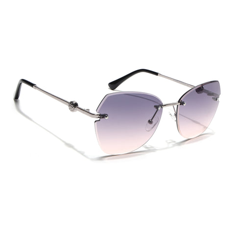 Oversize Sunglasses (Peach Lens | Silver Frame - SLMG9094)