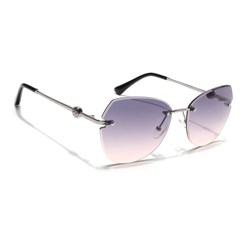 Oversize Sunglasses (Peach Lens | Silver Frame - SLMG9094)
