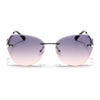 Oversize Sunglasses (Peach Lens | Silver Frame - SLMG9094)