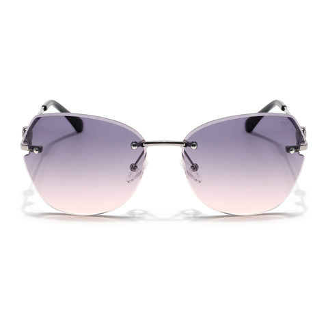 Oversize Sunglasses (Peach Lens | Silver Frame - SLMG9094)