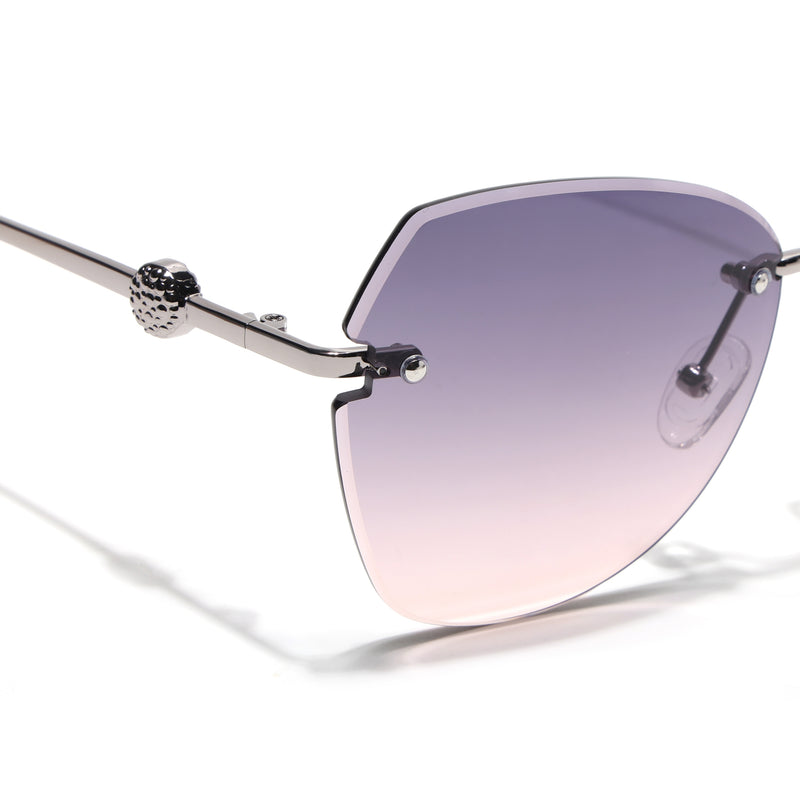 Oversize Sunglasses (Peach Lens | Silver Frame - SLMG9094)