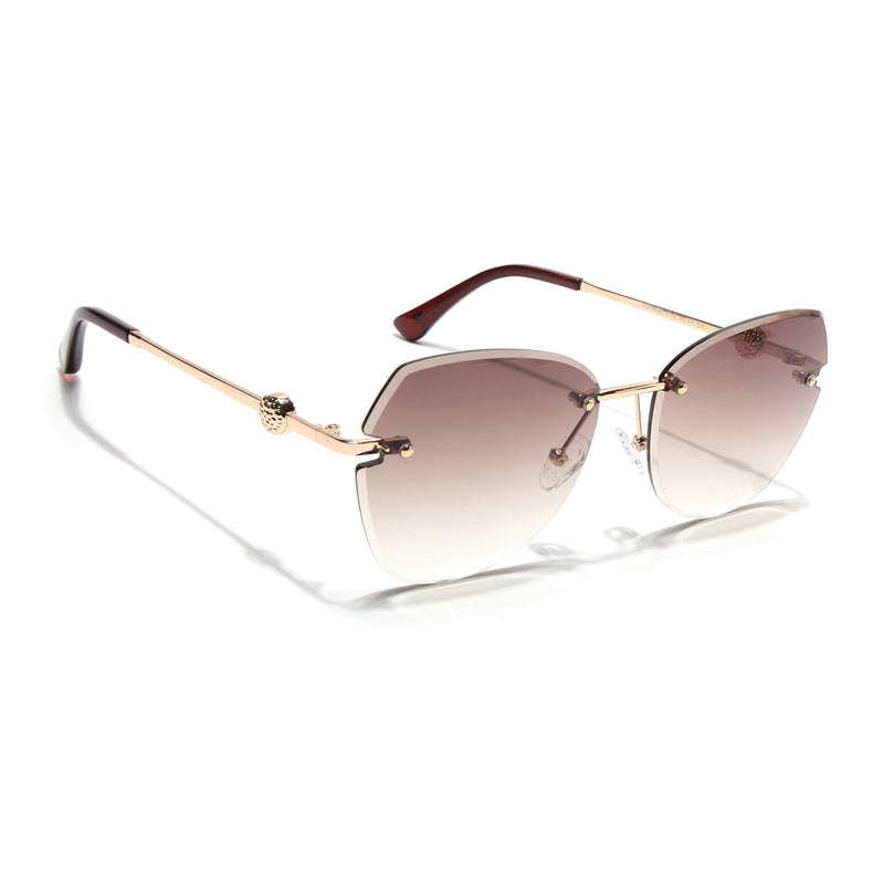 Oversize Sunglasses (Brown Lens | Golden Frame - SLMG9096)
