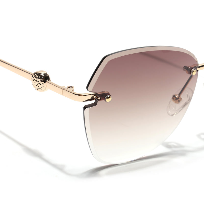 Oversize Sunglasses (Brown Lens | Golden Frame - SLMG9096)
