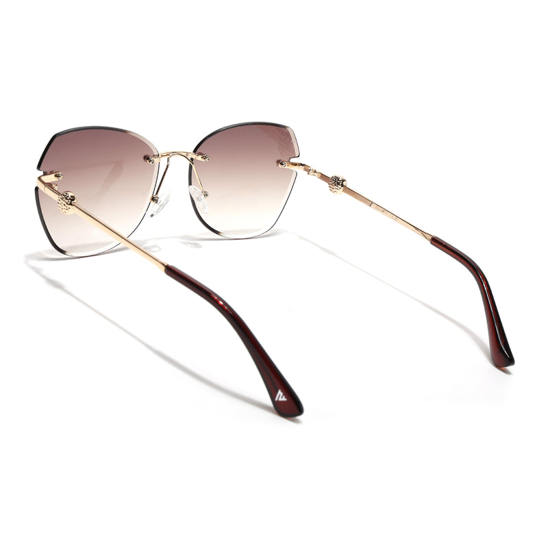 Oversize Sunglasses (Brown Lens | Golden Frame - SLMG9096)