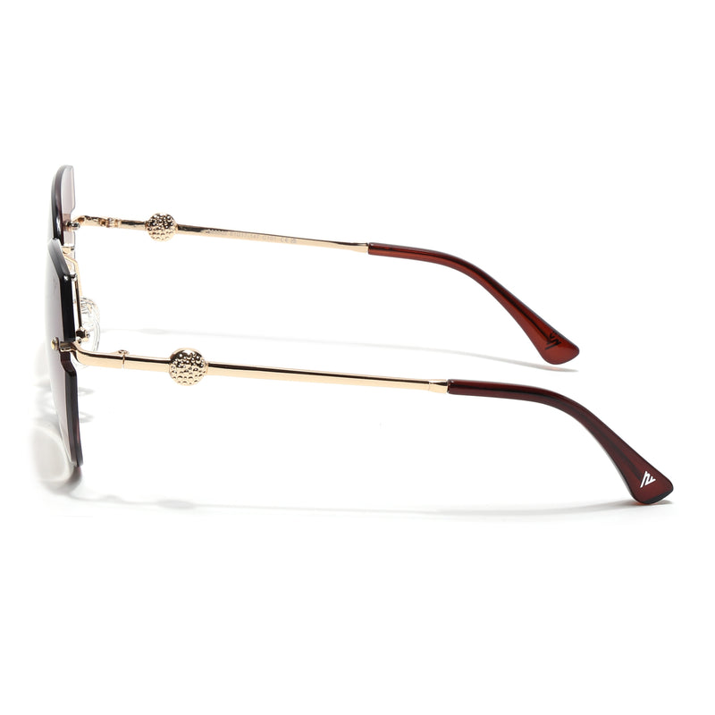 Oversize Sunglasses (Brown Lens | Golden Frame - SLMG9096)