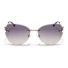 Oversize Sunglasses (Grey Lens | Rose Gold Frame - SLMG9097)