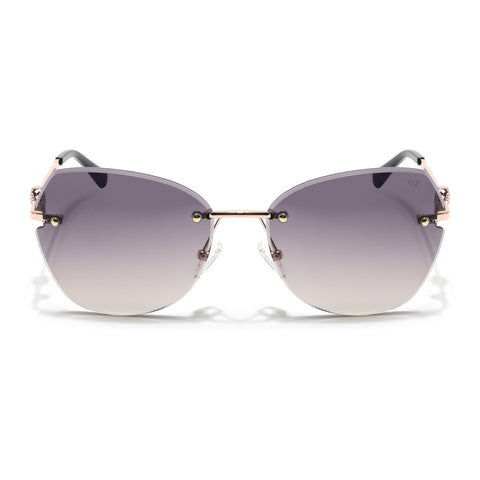 Oversize Sunglasses (Grey Lens | Rose Gold Frame - SLMG9097)