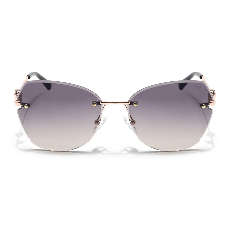 Oversize Sunglasses (Grey Lens | Rose Gold Frame - SLMG9097)