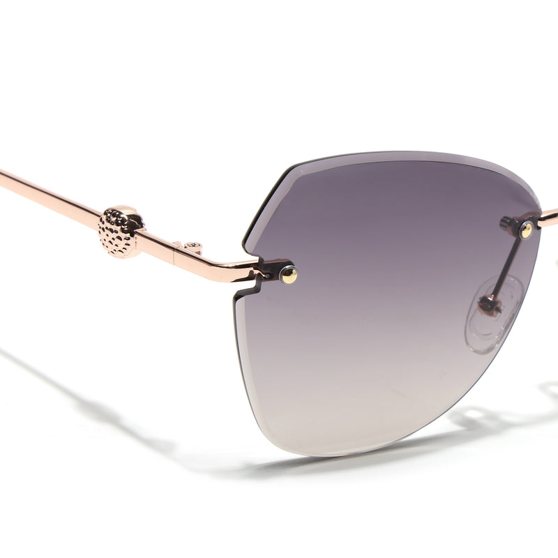 Oversize Sunglasses (Grey Lens | Rose Gold Frame - SLMG9097)
